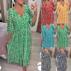 Summer  V Neck Womens Maxi Plus Loose Size Seaside Floral Holiday Casual Dresses