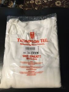 Thompson Tee Men's 3XL Hydro Shield Sweat Proof Crew White Undershirt