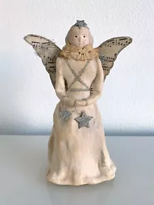DEE FOUST BETHANY LOWE 9 1/4 Ivory Angel Silver Star Christmas Ornament Figurine - Picture 1 of 8