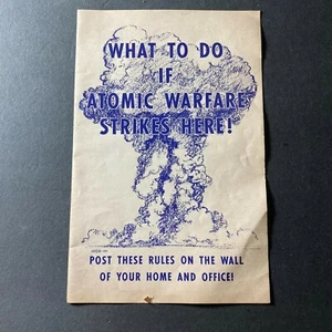 Vintage What to do if atomic warfare strikes here! pamphlet herbert legg LA CA - Picture 1 of 5