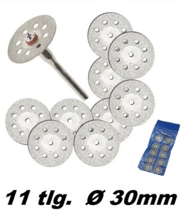 10 Diamant Trennscheiben LOCH Ø 30mm Stein Glas Modellbau Dremel Mini Flex Stahl - Picture 1 of 4