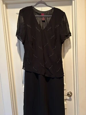 Maxi Vestido De Colección R&K Originales Negro con Detalle de Lentejuelas Para Mujer Talla 22” Foto 1 de 3