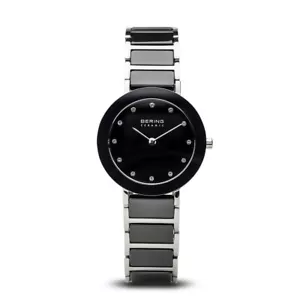 Bering Time Polished Stainless Steel & Ceramic Links Women Watch 11429-742 - Picture 1 of 6