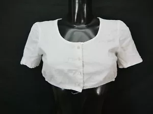 Gr.36 Dirndlbluse weiß Bluse für Dirndl Gössl Baumwolle mit Stickerei B10353 - Bild 1 von 4