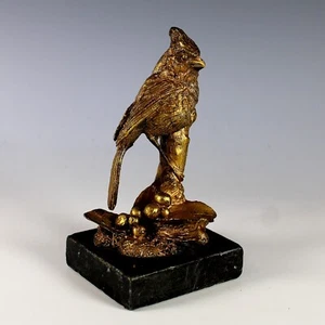 Antique Gilded Bronze Bird Sculpture, Presse Papier Paperweight - Picture 1 of 8