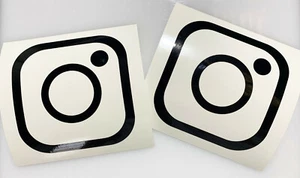 INSTAGRAM DECAL STICKER 3M SELF ADHESIVE BLACK SET OF 2 - Picture 1 of 1