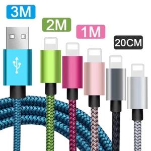 Heavy Duty USB Charger Cable for iPhone 8 7 6 X 11 Fast Charge Braided Data Lead - Picture 1 of 16