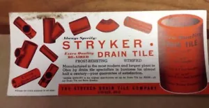 Stryker Ohio Drain Tile Blotter 1950s. Advertising Farming INV-P0129 - Picture 1 of 5