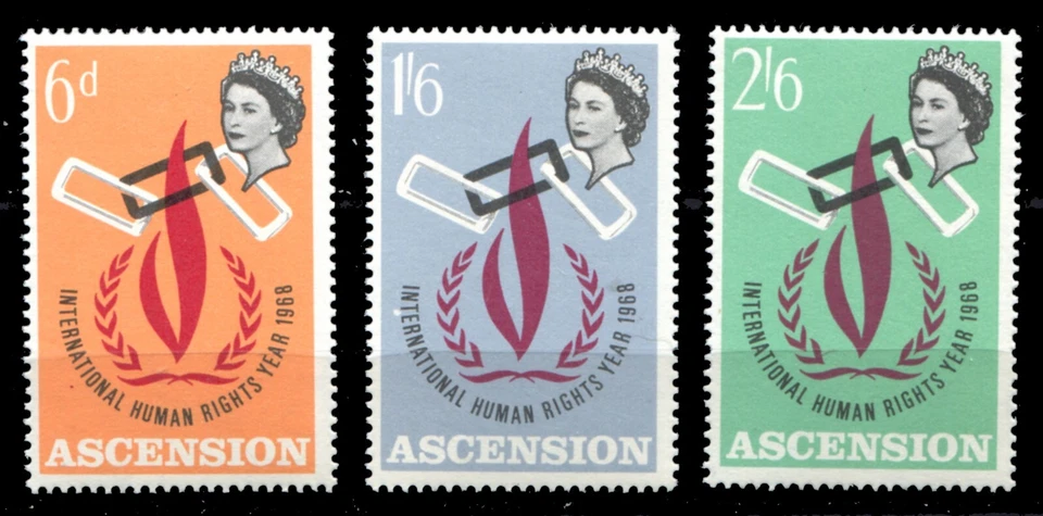 Ascension  1968 • Gb# 110-111 • Human rights • cs MNH OG VF (SU-8941) - Image 1 of 1