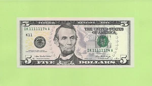 N1S .. 2006 ..UNCIRC $5 IK 1111 1174 A .... SOLID POKER PLUS '111111' - Picture 1 of 2