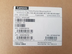 4XF1K72399 Kit de montaje de soporte de abrazadera III para ThinkCentre Tiny - Zdjęcie 1 z 1