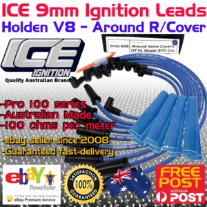 ICE PRO 100 9mm Spark Plug Leads V8 Holden 308 253 Around R/Covers STD + Sleeves - Picture 1 of 9