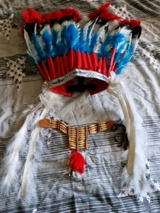 ADULT NATIVE AMERICAN INDIAN HEADDRESS & NECKLACE *** NEW *** - Picture 1 of 7