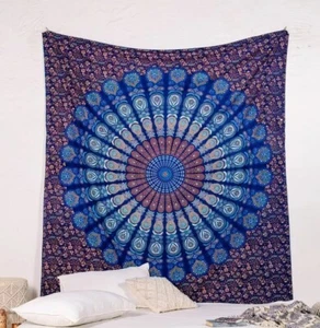 Indisches Mandala Königin Wandteppich Pfau Ombre Wandbehang Böhmische Wandteppiche - Bild 1 von 6