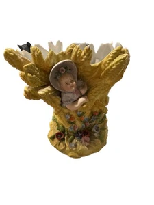 Antigua figura florero doble niña porcelana con flores Alemania? - Imagen 1 de 3