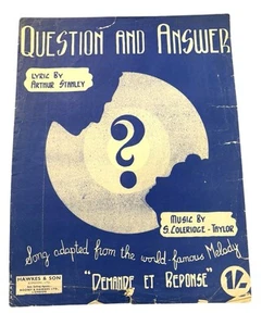 Question and Answer - Sheet Music Arthur Stanley & S Coleridge Taylor - Picture 1 of 3