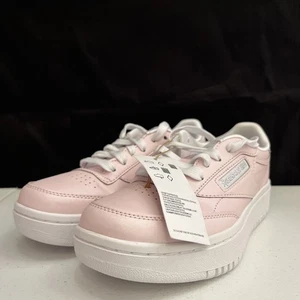 Reebok Club C Double Girls Tennis Shoes Size 4.5Y Pink GY4878 New - Picture 1 of 5