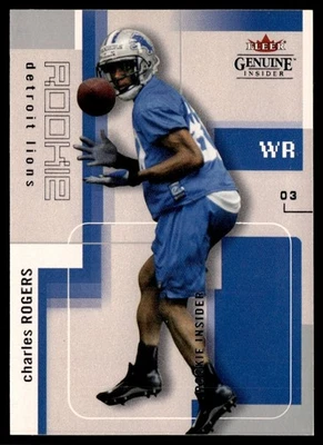 2003 Fleer Genuine Insider Charles Rogers RC 373/499 #110 - Image 1 of 2