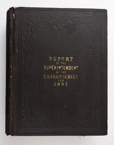 1857 US COAST SURVEY Buch mit Komplimenten von Bache Autor 72 Skizzen Karten selten - Bild 1 von 24