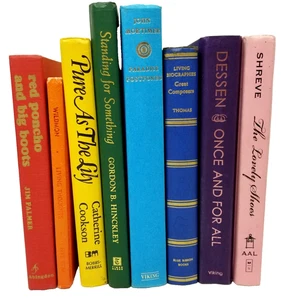 Decorative Books Stack Rainbow Hardcovers Lot Pride Shelf Decor Library Staging - Picture 1 of 16