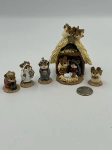 Wee Forest Volkskrippe Komplettsatz 8 Figuren Weihnachtsfestzug Vintage - Bild 1 von 21