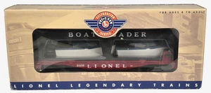 Lionel Postwar 6-19428 Spur O Bootslader Flachwagen #6416 mit 4 Booten und Karton - Bild 1 von 14