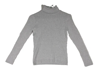 Pria Womens Pullover Cable Knit Sweater Turtleneck Long Sleeve Size S Gray - Image 1 of 4