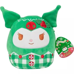 Peluche Natale Squishmallows Sanrio 8" Kuromi Verde Gingham Hello Kitty - Foto 1 di 2