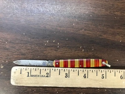 Vintage 1940s / 1950s Pal Cutlery Slim Shadow Jack Candy Stripe Pocket Knife - Image 1 of 4