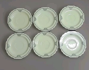 Vintage W.S. George Lido Canarytone Platinum Rose 6" Piattini Piatti 485A (Lotto di 6) - Foto 1 di 9