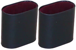 Pair of Oval Backgammon cups/shakers Black/bordeaux velour interior. FREE P&P UK - Picture 1 of 2