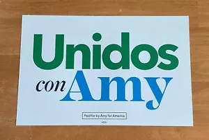 Cartel de cartel oficial de campaña de Amy Klobuchar senador 2020 presidente Unitos Con - Imagen 1 de 2