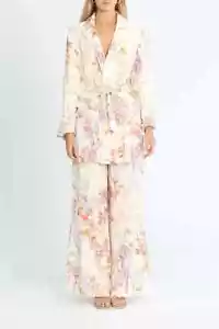 MINISTRY OF STYLE Joyful Blooms Blazer Pant Set Size AU 12 RRP 549 WITH DEFECTS - Picture 1 of 9