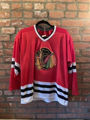 Vintage 90s Chicago Blackhawks CCM  Authentic Center Ice Collection Red Small Cover