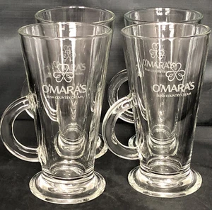 O'MARA'S IRISH COUNTRY CREAM 8oz GLASS WEIGHTED BOTTOM WITH HANDLE SET OF 4 - Picture 1 of 7