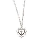 Heart For Pendant Necklace Silver Tone Rope Chain Filigree Design Holiday