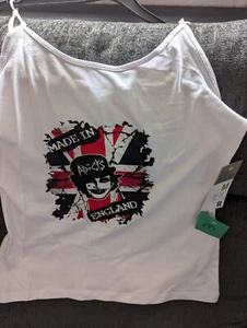 LADIES VEST TOP ADICTS MADE IN ENGLAND - M - PUNK - Picture 1 of 1