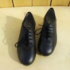 Size 8.5M Women Capezio Black Leather Tap Shoes CG55, Oxford Style Teltone Tap