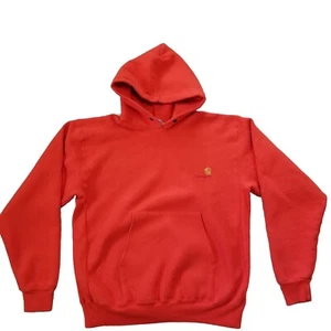 ✅VTG Carhartt Hoodie ORANGE Kapuzenpullover LARGE 71215 Made USA HOLE/STRING - Bild 1 von 10