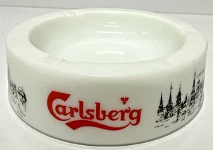 Vintage Ceramic Carlsberg Copenhagen Skyline Ashtray Pub Bar Mancave Smoking 7"D - Picture 1 of 9