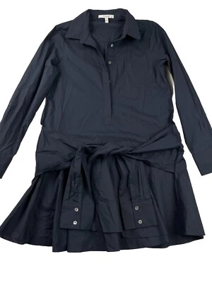 Derek Lam 10 Crosby Womens Cotton Long Sleeve Button Up Shirt Dress Navy Size 6 - Image 1 of 4