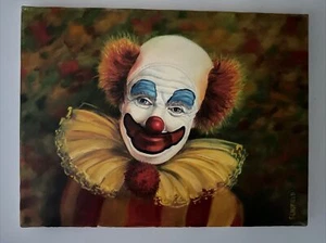Mildred "Millie" (Rottner) Schofield Clown Painting 16" X 12" Original Signed - Picture 1 of 12