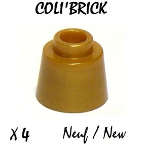 Lego 85975 - 4x Stein / Brick Cone 1 1/6x1 1/6x2/3 Fez - Pearl Gold - New Neu - Bild 1 von 1