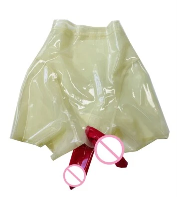 Mujer Látex Goma Panty con Dos Vainas Cintura Alta 0.4mm Hecho a Medida Foto 1 de 4