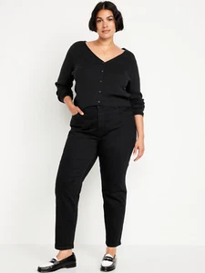 Old Navy Jeans Womens Plus Size 22 OG Straight High Rise Black Denim - Picture 1 of 10