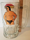 Vintage 1995 Andre The Giant WWF Wrestling 8" Heavy Glass Beer Mug Glass - Nice!