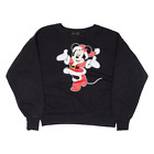 DISNEY Christmas Minnie Mouse Womens Sweatshirt Black XS