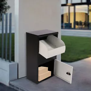 Package Delivery Box Mail Parcel Drop Mailbox Home Container Porch Outdoor Black - Picture 1 of 22