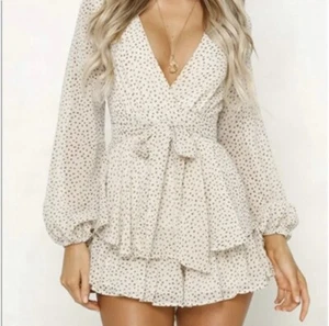 💥PAGLIACCETTO STRINGA D'AMORE BEIGE Principessa Polly pagliaccetto a pois - Foto 1 di 15