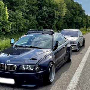 Fits BMW 3-series E46 sedan 1998-2005 Roof Rack Cross Bar Black FixPoints 2pcs - Picture 1 of 16